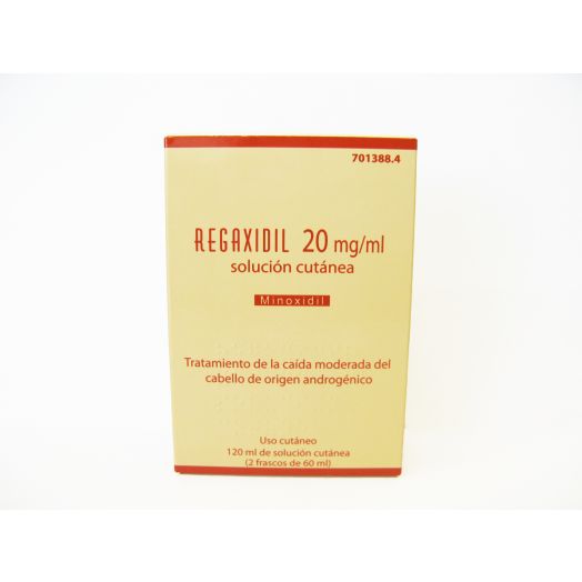 REGAXIDIL 20 mg/ml SOLUCION CUTANEA , 120 ml (2 frascos de 60 ml)