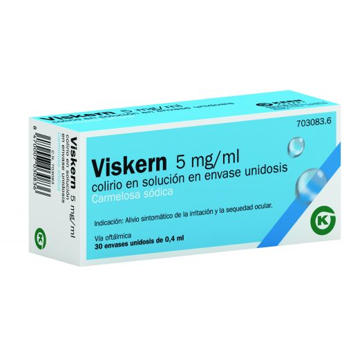 ViSKERN 5 MG/ML COLIRIO EN SOLUCION EN ENVASE UNIDOSIS , 30 envases unidosis de 0,4 ml
