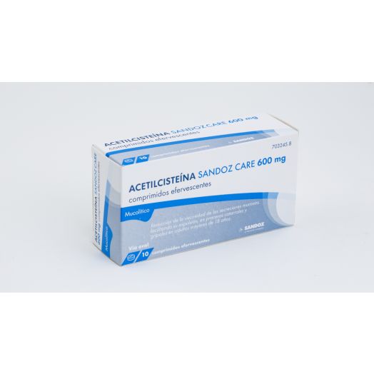 ACETILCISTEINA SANDOZ CARE 600 mg COMPRIMIDOS EFERVESCENTES , 10 comprimidos