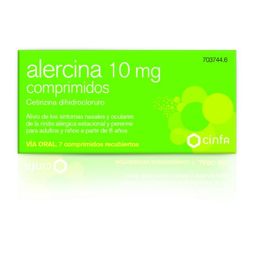 ALERCINA 10 mg COMPRIMIDOS , 7 comprimidos