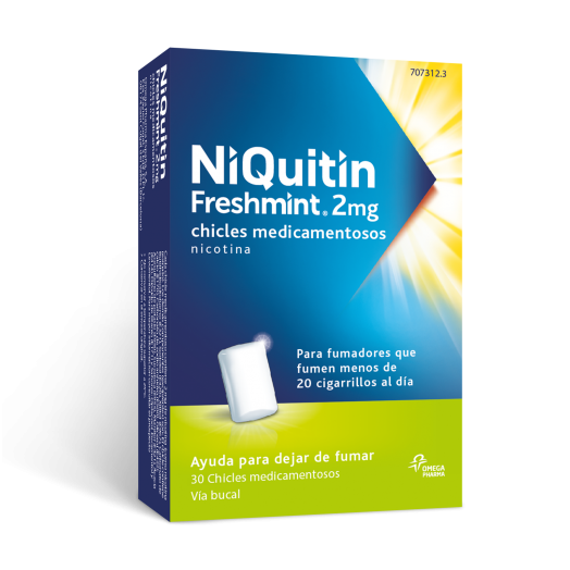 NIQUITIN MINT 2 MG CHICLES MEDICAMENTOSOS 30 chicles (Blister Al/PVC/PVDC)