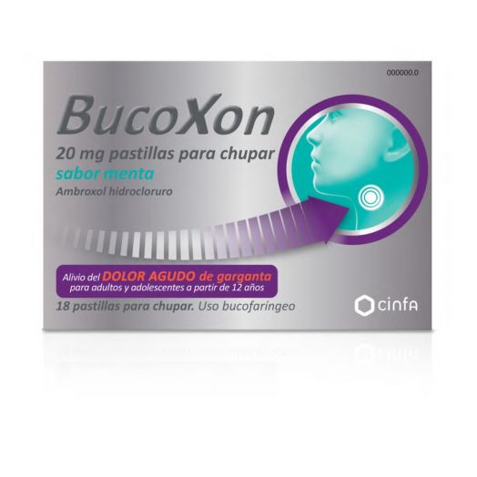 BUCOXON 20 MG PASTILLAS PARA CHUPAR SABOR MENTA ,18 pastillas
