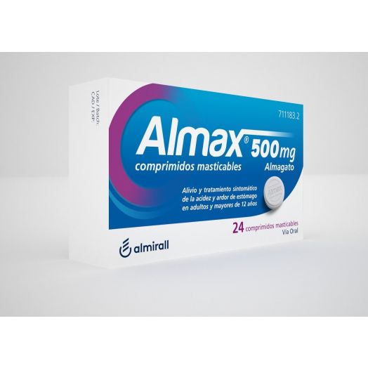 ALMAX 500 mg COMPRIMIDOS MASTICABLES,24 comprimidos