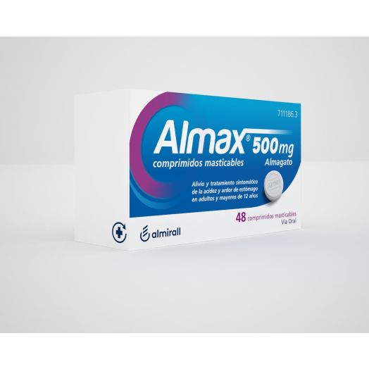 ALMAX 500 mg COMPRIMIDOS MASTICABLES,48 comprimidos