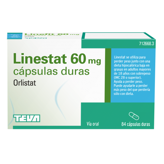 LINESTAT 60 MG CAPSULAS DURAS, 84 cápsulas ( Blister )