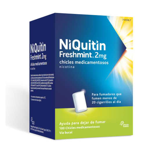 NIQUITIN MINT 2 MG CHICLES MEDICAMENTOSOS 100 chicles (blister AL/PVC/PVDC )