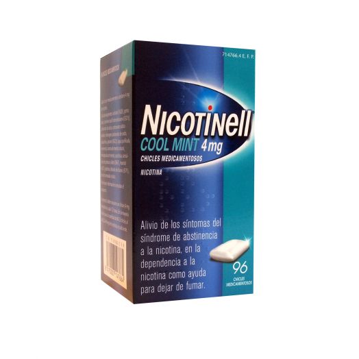 NICOTINELL COOL MINT 4 mg CHICLE MEDICAMENTOSO , 96 chicles