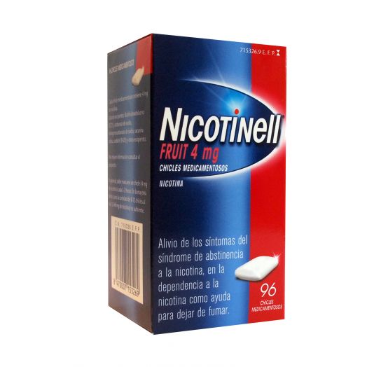 NICOTINELL FRUIT 4 mg CHICLE MEDICAMENTOSO , 96 chicles