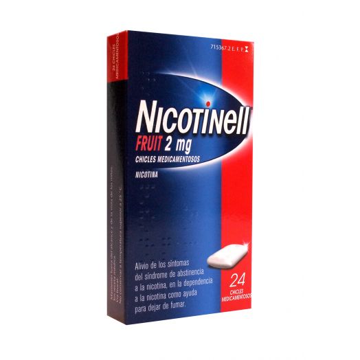 NICOTINELL FRUIT 2 mg CHICLE MEDICAMENTOSO , 24 chicles