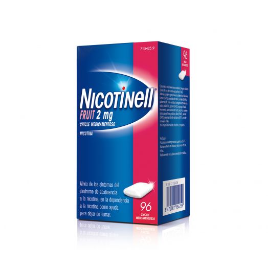 NICOTINELL FRUIT 2 mg CHICLE MEDICAMENTOSO , 96 chicles