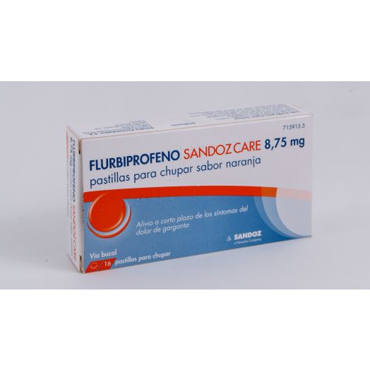 Flurbiprofeno Sandoz Care 8,75 Mg Pastillas Para Chupar Sabor Naranja, 16 Pastillas (Blister Pvc/Pvdc/Al 250/120/20 O 30 Micrómetros)