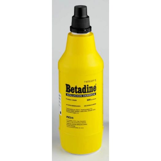 BETADINE 100 MG/ML SOLUCIÓN CUTÁNEA , 1 frasco de 500 ml