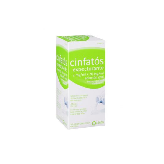 CINFATOS EXPECTORANTE 2 mg/ml + 20 mg/ml SOLUCION ORAL, 1 frasco de 125 ml