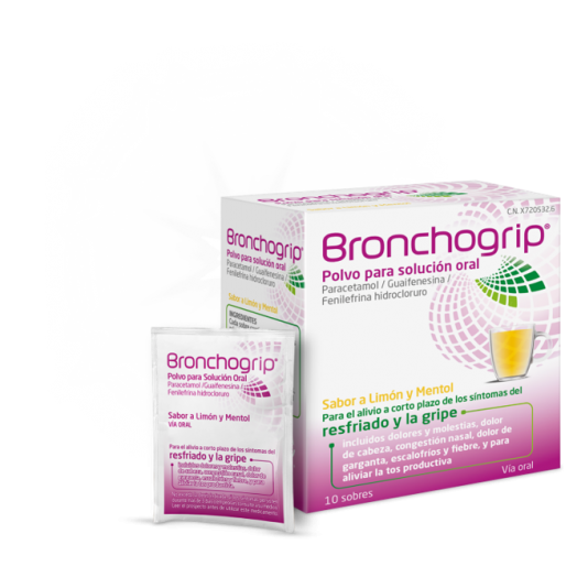BRONCHOGRIP POLVO PARA SOLUCION ORAL, 10 sobres