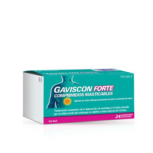 GAVISCON FORTE COMPRIMIDOS MASTICABLES,24 comprimidos