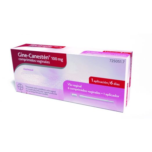GINE-CANESTEN 100 mg COMPRIMIDOS VAGINALES , 6 comprimidos