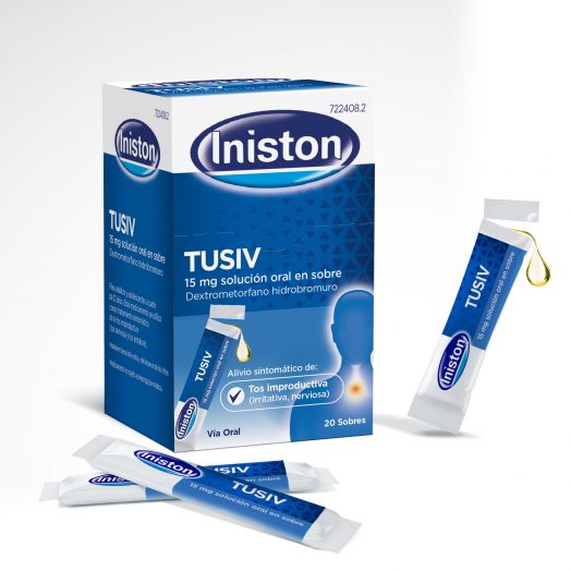INISTON TUSIV 15 MG SOLUCION ORAL EN SOBRE, 20 sobres
