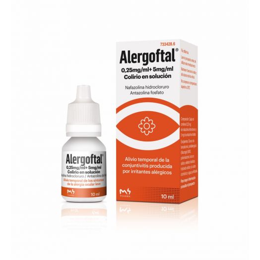 ALERGOFTAL 0,25 mg/ml+ 5 mg/ml COLIRIO EN SOLUCION , 1 frasco de 10 ml