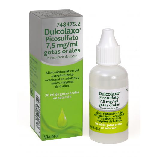 DULCOLAXO PICOSULFATO 7,5 mg/ml GOTAS ORALES , 1 frasco de 30 ml