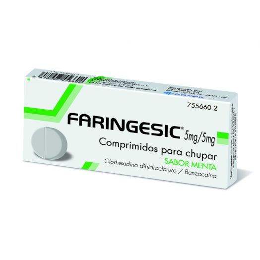 FARINGESIC 5 mg/5 mg COMPRIMIDOS PARA CHUPAR SABOR MENTA 20 comprimidos