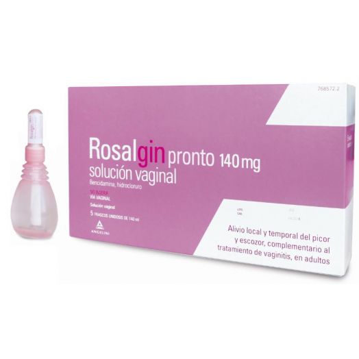ROSALGIN PRONTO 140 mg SOLUCIÓN VAGINAL, 5 envases unidosis de 140 ml