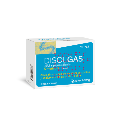 DISOLGAS 257,5 mg CAPSULAS BLANDAS., 30 cápsulas