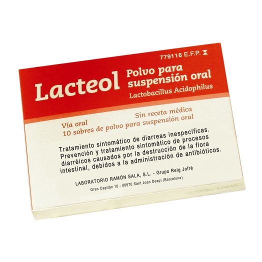 LACTEOL POLVO PARA SUSPENSION ORAL, 10 sobres
