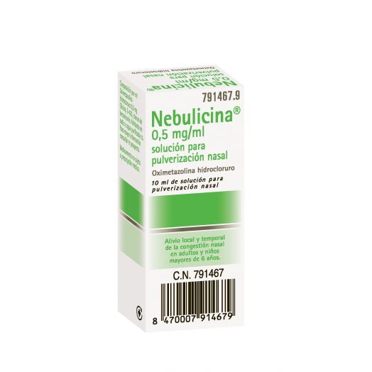 Nebulicina 0,5 Mg/Ml Solución Para Pulverización Nasal, 1 Envase Pulverizador De 10 Ml