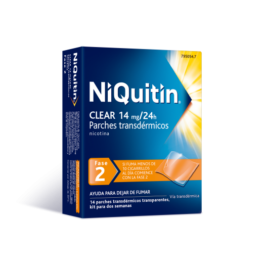 NIQUITIN CLEAR 14 MG/24 HORAS PARCHE TRANSDERMICO 14 parches transdermicos