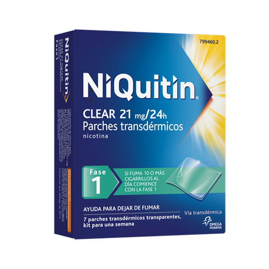 NIQUITIN CLEAR 21 MG/24 HORAS PARCHE TRANSDERMICO 7 parches transdérmicos
