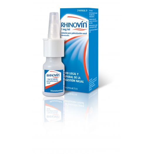 RHINOVÍN 1 MG/ML SOLUCIÓN PARA PULVERIZACIÓN NASAL, 1 frasco de 10 ml