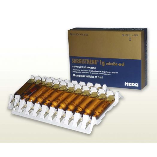 SARGISTHENE 1 g SOLUCION ORAL, 20 ampollas bebibles de 5 ml