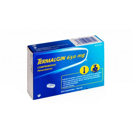 TERMALGIN 650 mg COMPRIMIDOS, 20 comprimidos