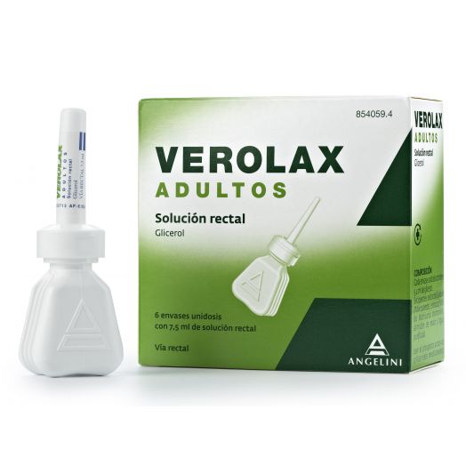 VEROLAX ADULTOS SOLUCION RECTAL , 6 enemas de 7,5 ml