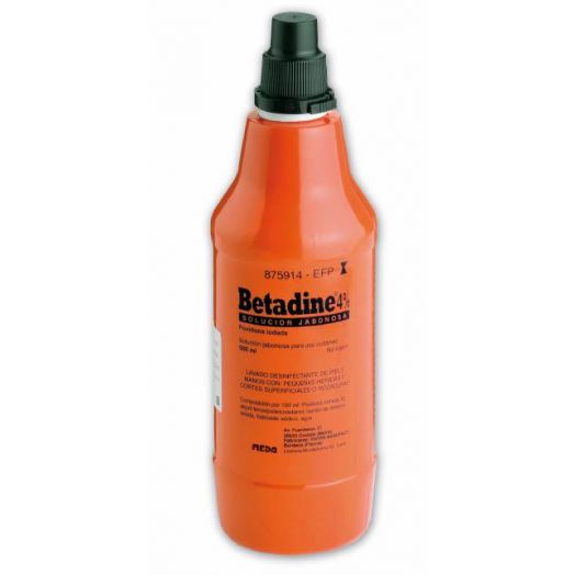 BETADINE JABONOSO 40 MG/ML SOLUCION CUTANEA , 1 frasco de 500 ml