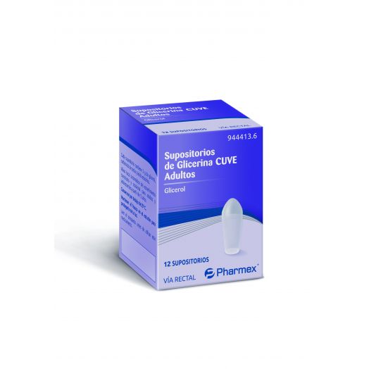 SUPOSITORIOS DE GLICERINA CUVE ADULTOS, 12 supositorios