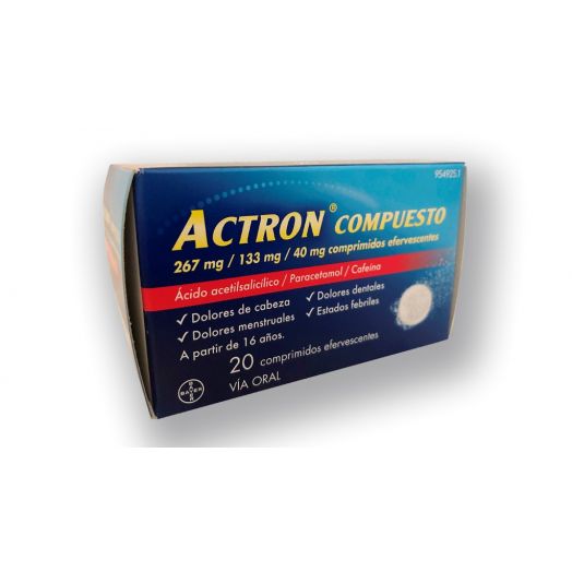 ACTRON COMPUESTO 267 MG/133 MG/40 MG COMPRIMIDOS EFERVESCENTES , 20 comprimidos