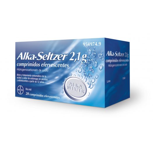 ALKA-SELTZER 2,1 g COMPRIMIDOS EFERVESCENTES , 20 comprimidos