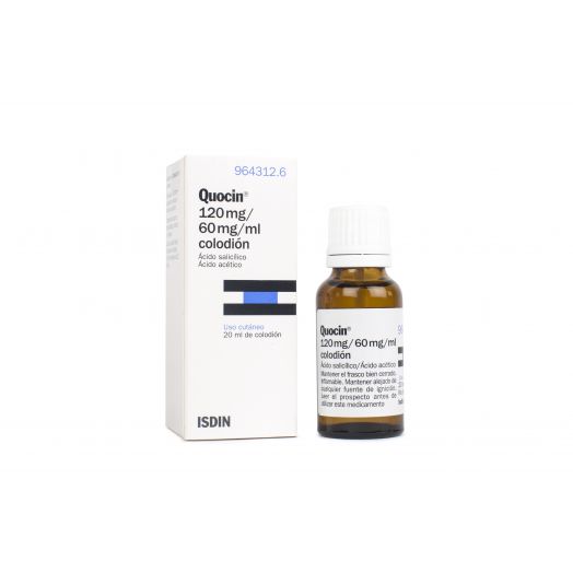 QUOCIN 120 mg/ 60 mg/ ml COLODION , 1 frasco de 20 ml