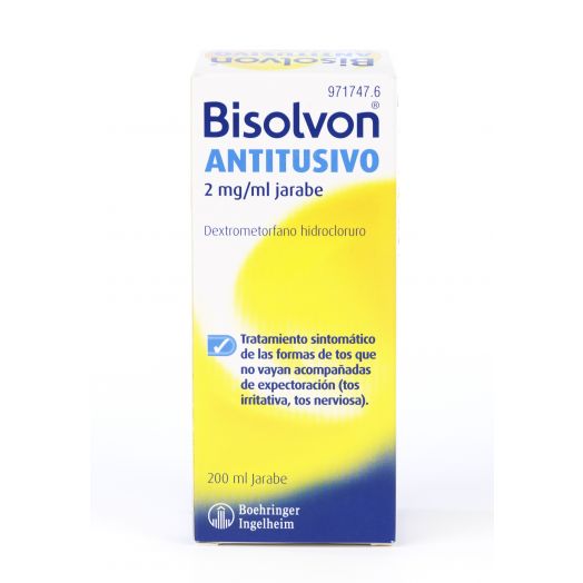BISOLVON ANTITUSIVO 2 mg/ ml JARABE, 1 frasco de 200 ml