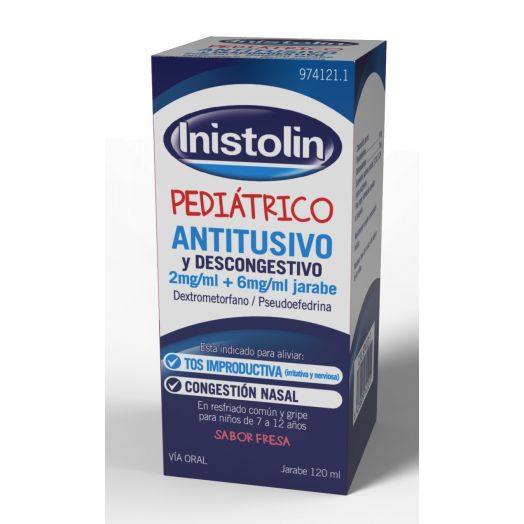 INISTOLIN PEDIATRICO TOS Y CONGESTION 2 MG/ML + 6 MG/ML JARABE , 1 frasco de 120 ml