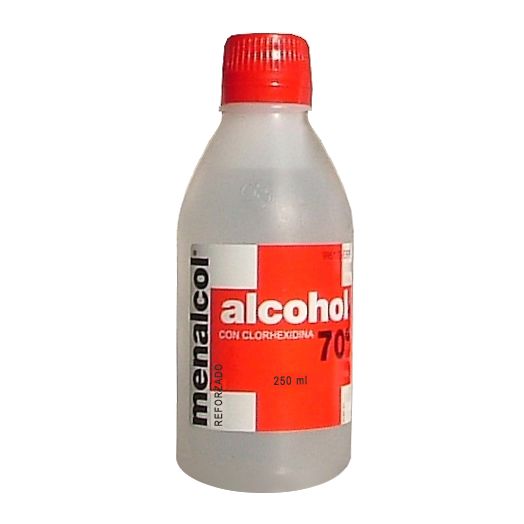 MENALCOL REFORZADO 70º SOLUCIÓN CUTÁNEA, 1 frasco transparente de polietileno de 250 ml