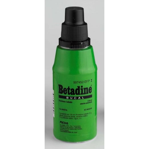BETADINE BUCAL 100 MG/ML  SOLUCION BUCAL , 1 frasco de 125 ml