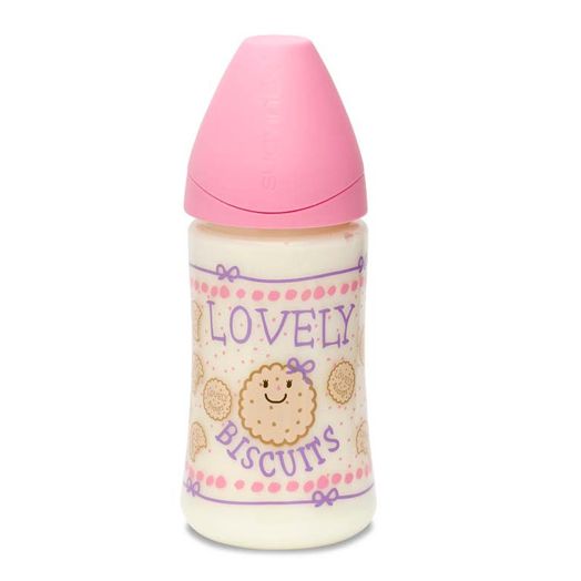 Biberon Suavinex Latex Boca Ancha Flujo Medio 270 ml