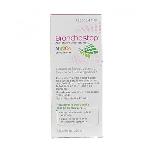 Bronchostop Antitusivo Y Expectorante Niños Solucion Oral , 1 Frasco De 200 Ml
