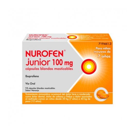 Nurofen Junior 100 Mg Capsulas Blandas Masticables, 24 Cápsulas