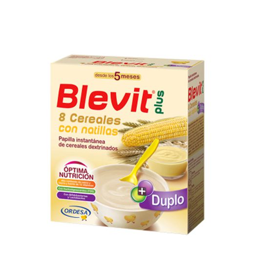 Papilla Blevit Plus Duplo 8 Cereales y Natillas